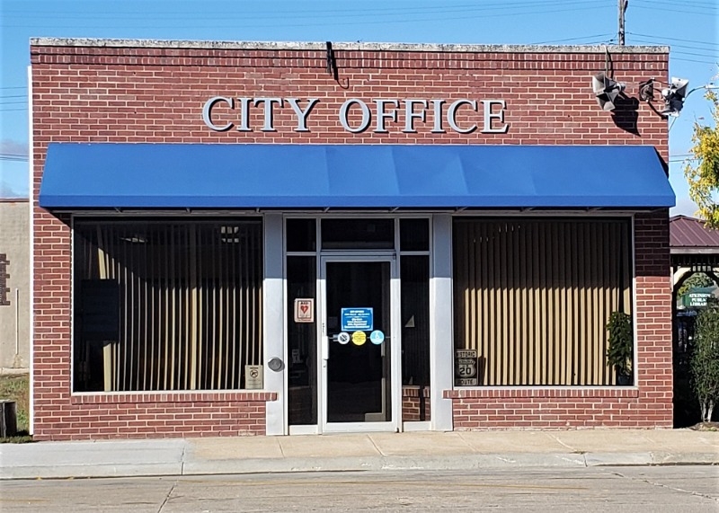 The Atkinson City Offices is located at 104 S. Main St.